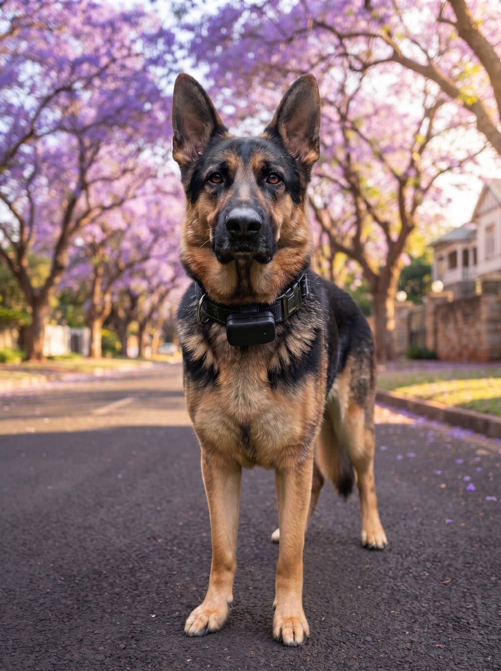 Dog wearing ConduitID GPS collar